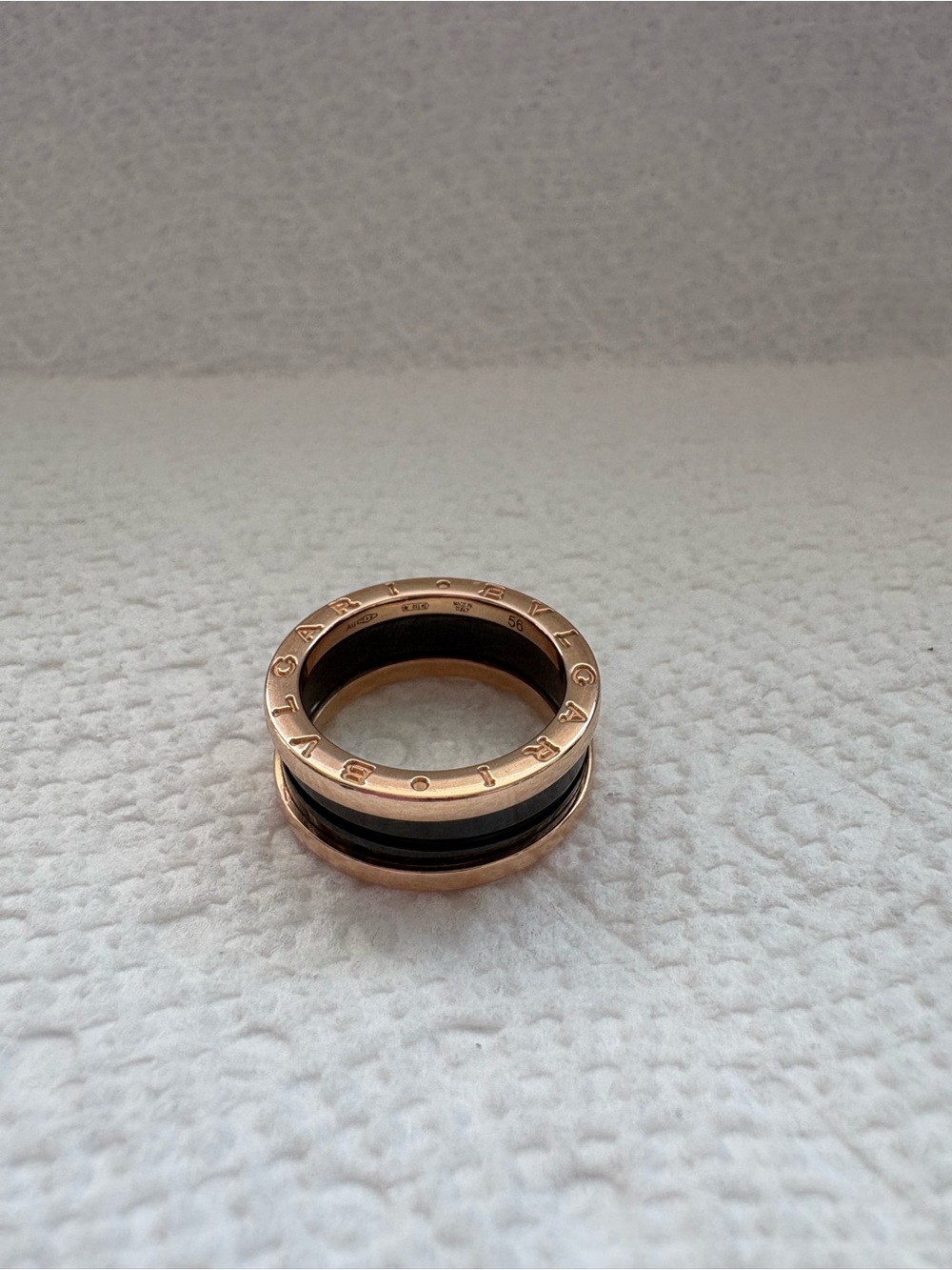 Bulgari Black and Rose Gold B.Zero1 Ring - Picture 5 of 7